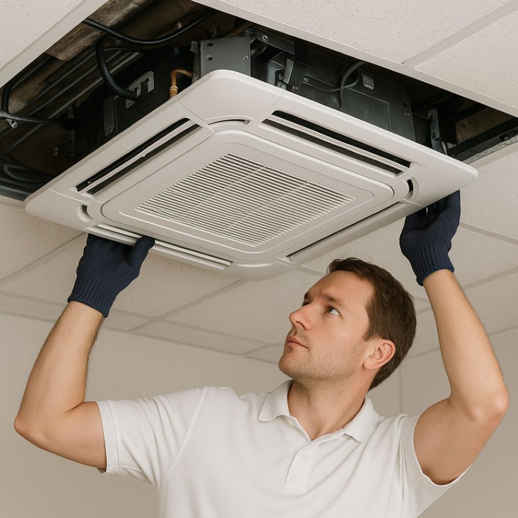 Ceiling cassette ac installation london - RightAir Solutions