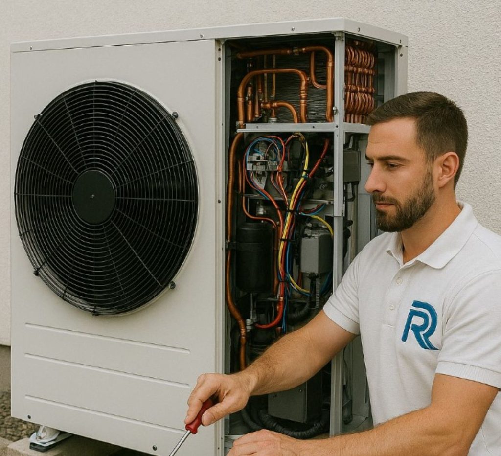 Air source heat pump installation in London