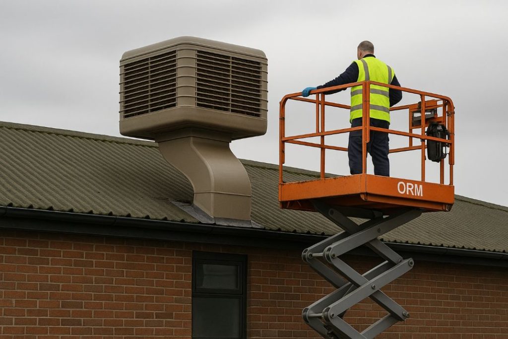 Evaporative air conditioning installation UK