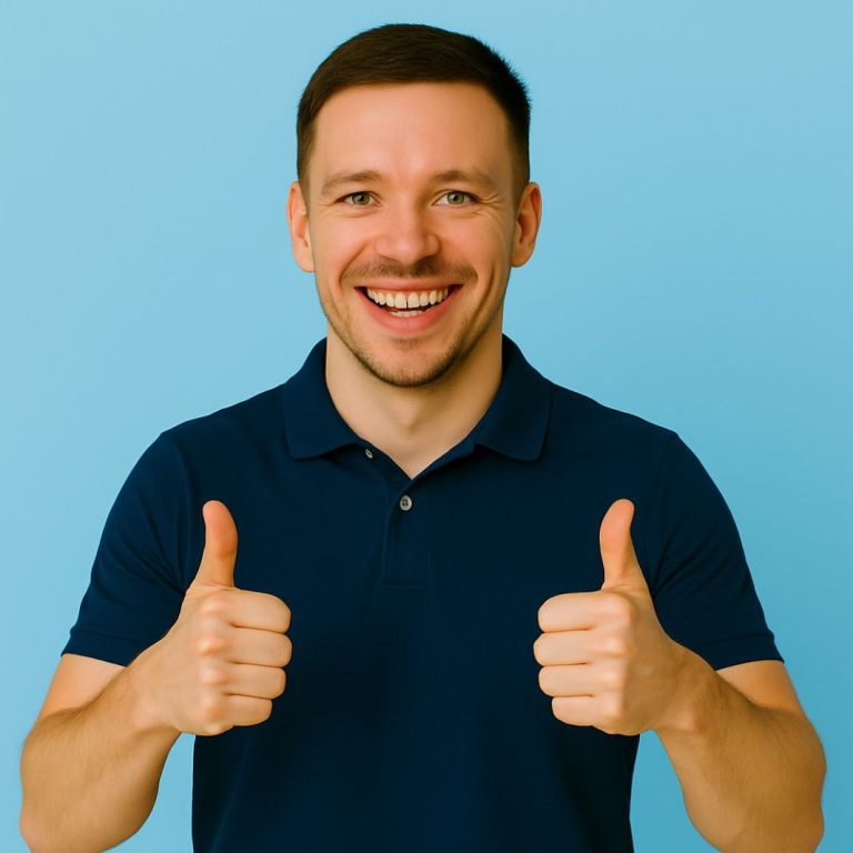 An AI photo of a happy RightAir Solutions client in London