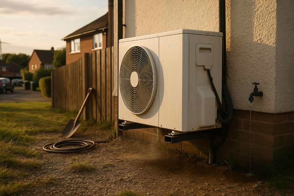 an ai image of a fitted professional heat pump
