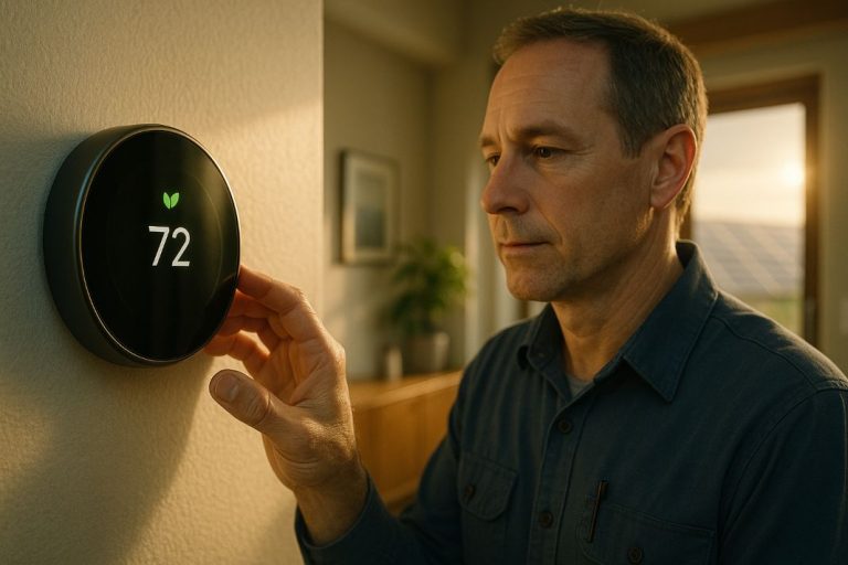 an ai image of a professional installed smart thermostat
