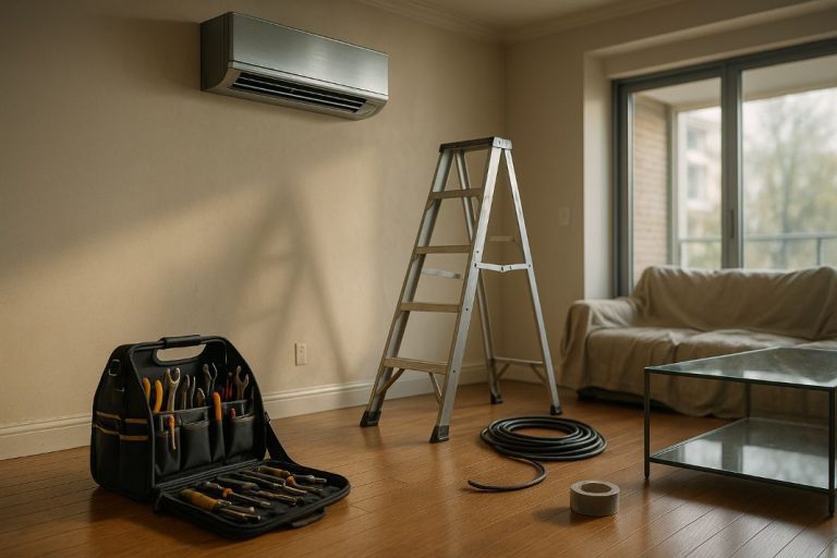 an ai image of air con installation