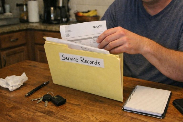 an illustrative image of a customer filing HVAC service records