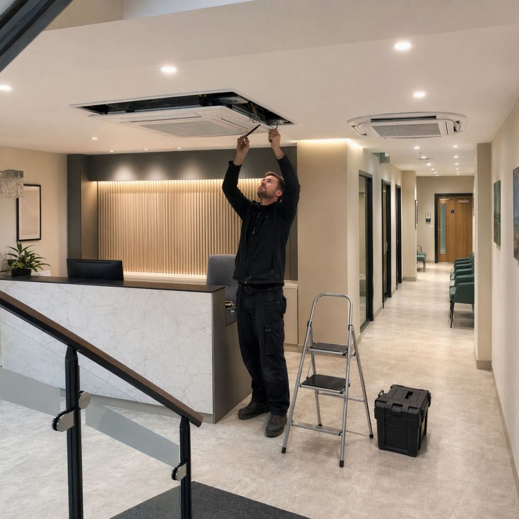 Ceiling Cassette Unit Installation in Clinic Reception