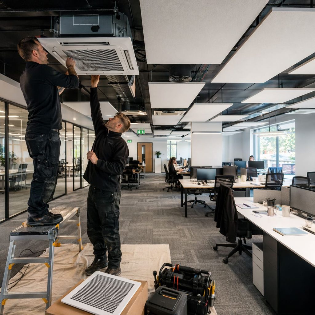 Commercial Air Conditioning Installation in Open-Plan Office - Illustrative Image