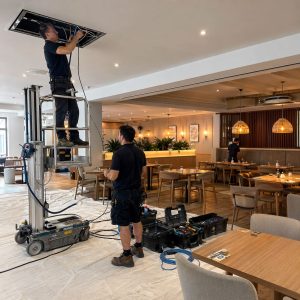 Commercial Air Conditioning Installation in Restaurant Interior - Illustrative Image