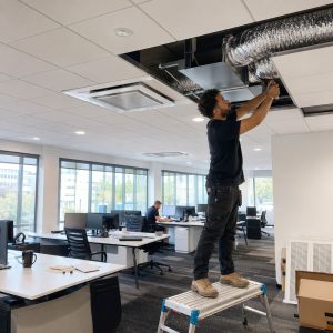 Ducted Air Conditioning Installation in Office Ceiling Void - Illustrative Image