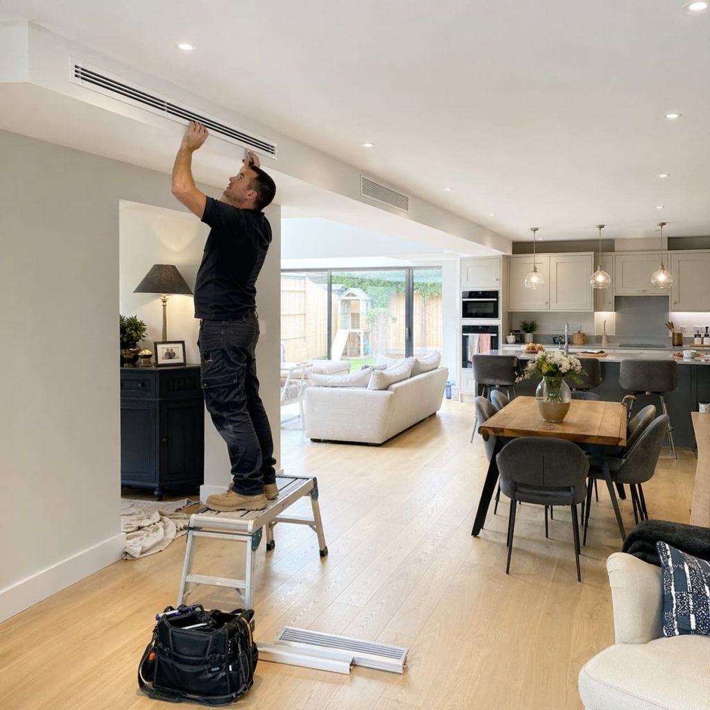 Ducted Air Conditioning Installation in Open-Plan Home - Illustrative Image
