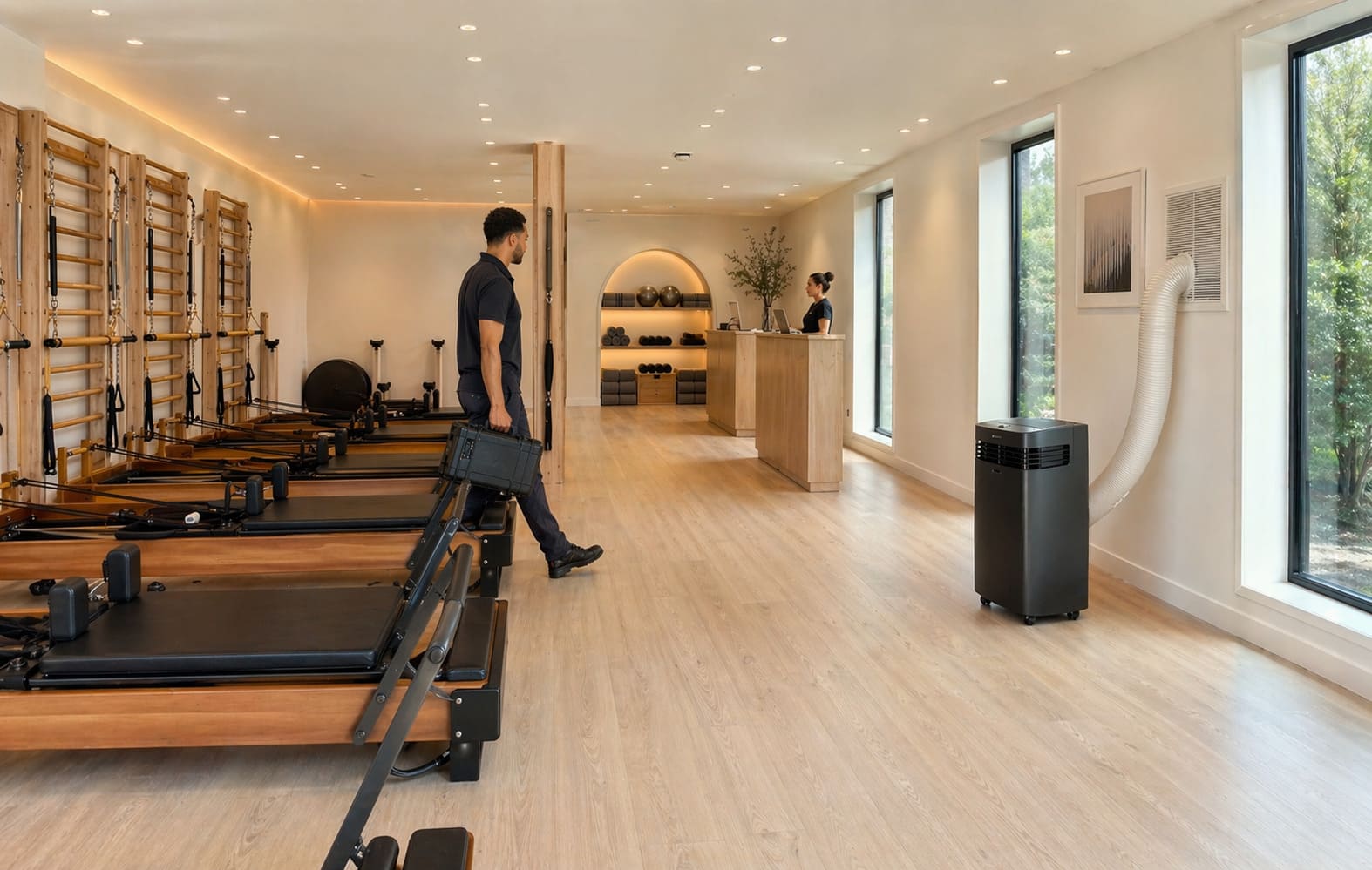 High-End Portable AC Completed Installation in Wellness Studio - Illustrative Image