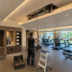 Hotel Hospitality AC Connection Check in Hotel Gym - Illustrative Image