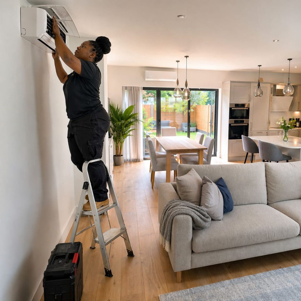 Multi Split System Installation in Open-Plan Home - Illustrative Image