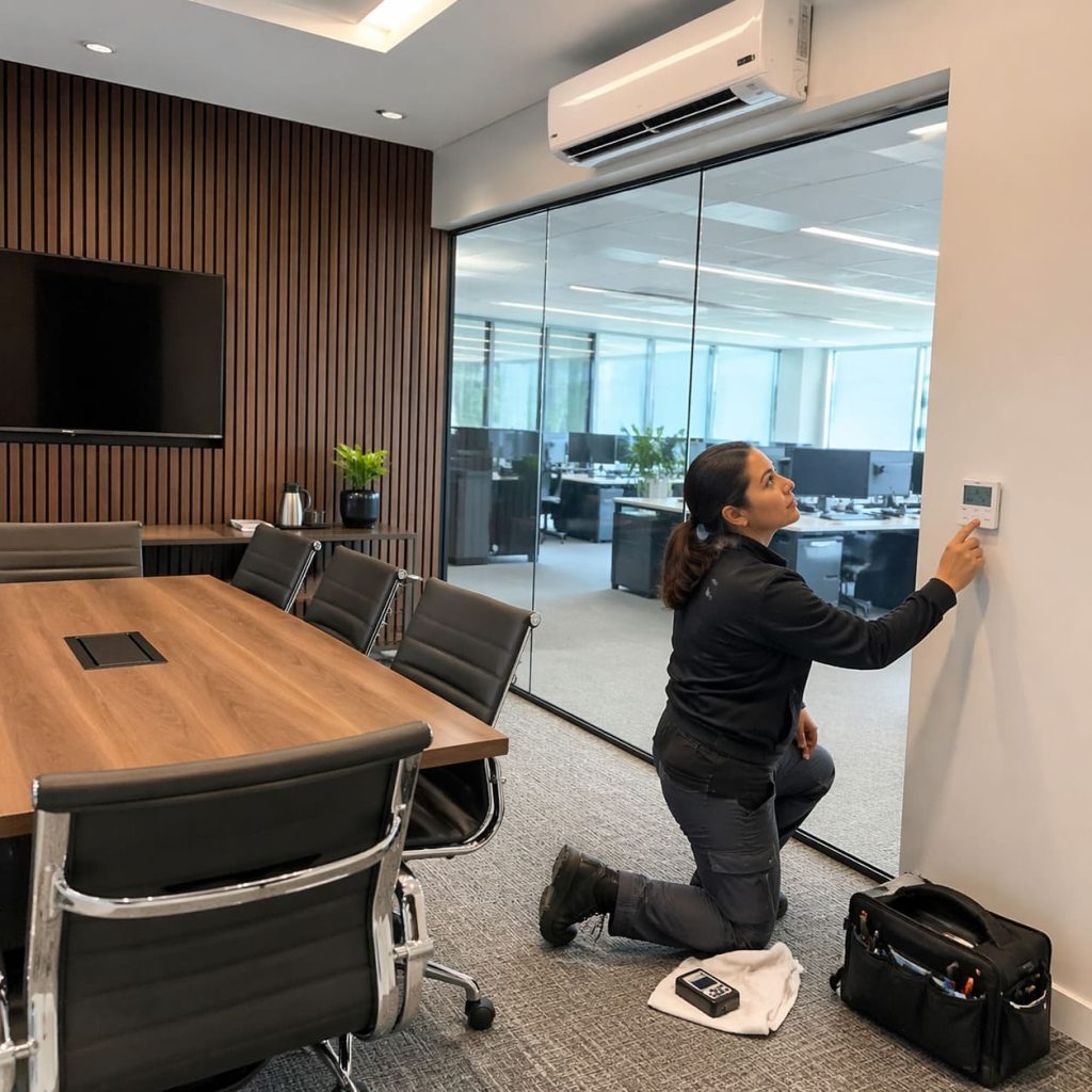 Office Air Conditioning Control Check in Finance Meeting Room - Illustrative Image