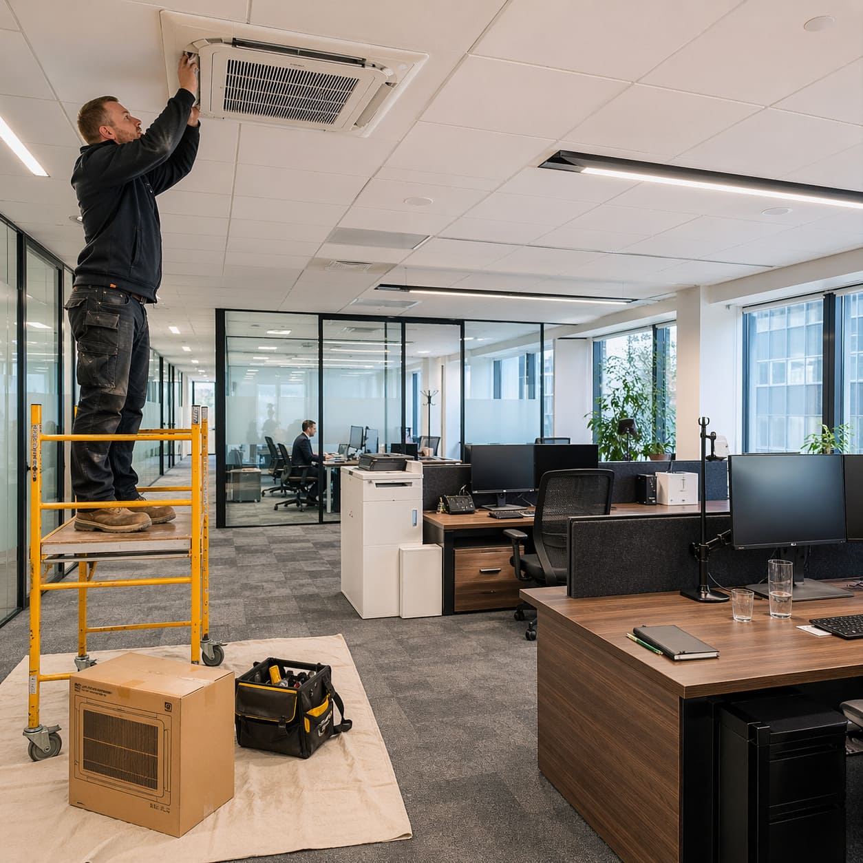 Office Air Conditioning Installation in Legal Office Floor – Illustrative Image