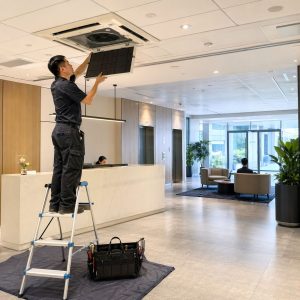 Office Air Conditioning Installation in Serviced Office Reception - Illustrative Image