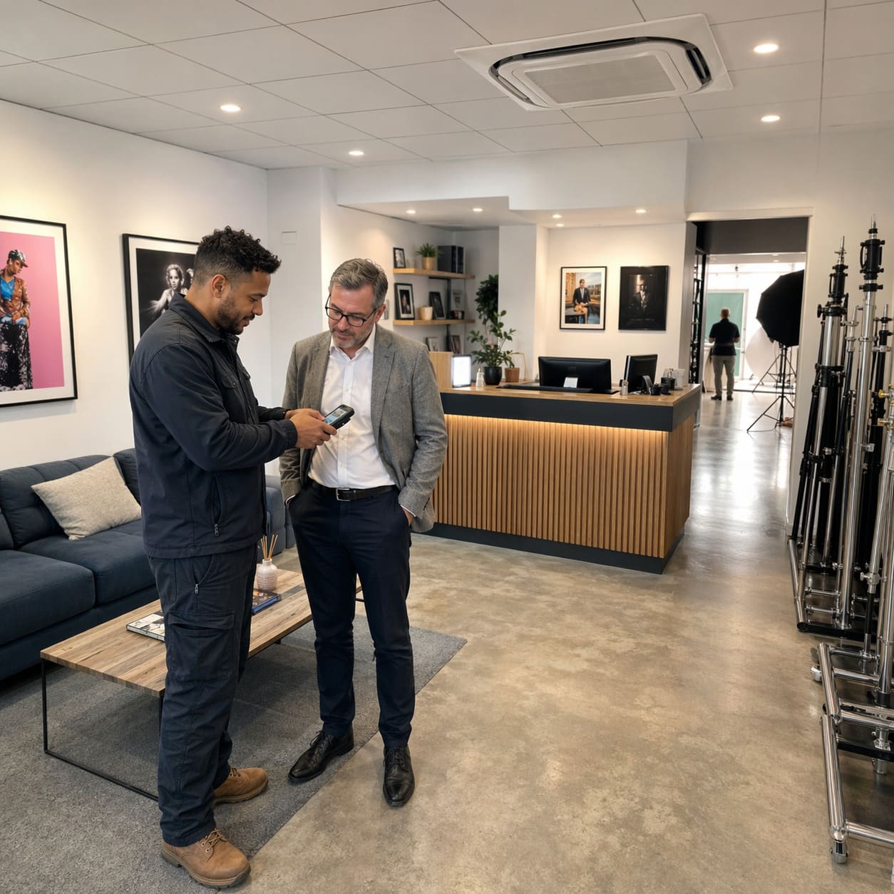 One Off Servicing and Maintenance Handover in Photography Studio Reception – Illustrative Image