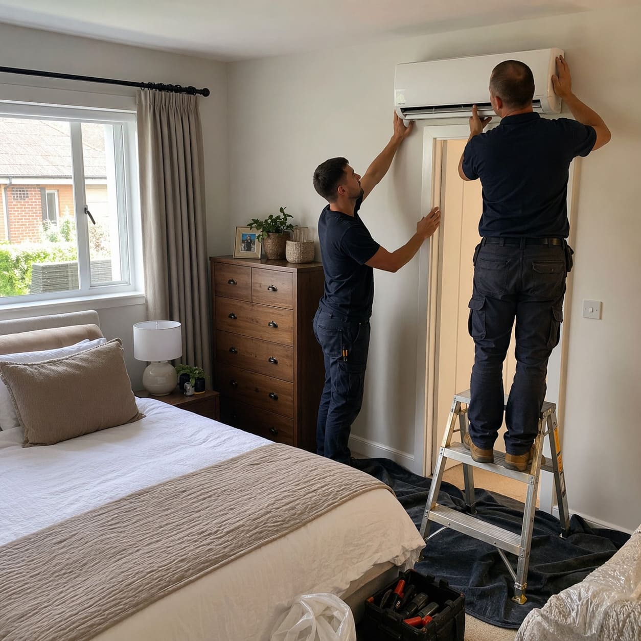 Residential Air Conditioning Bedroom Installation - Illustrative Image