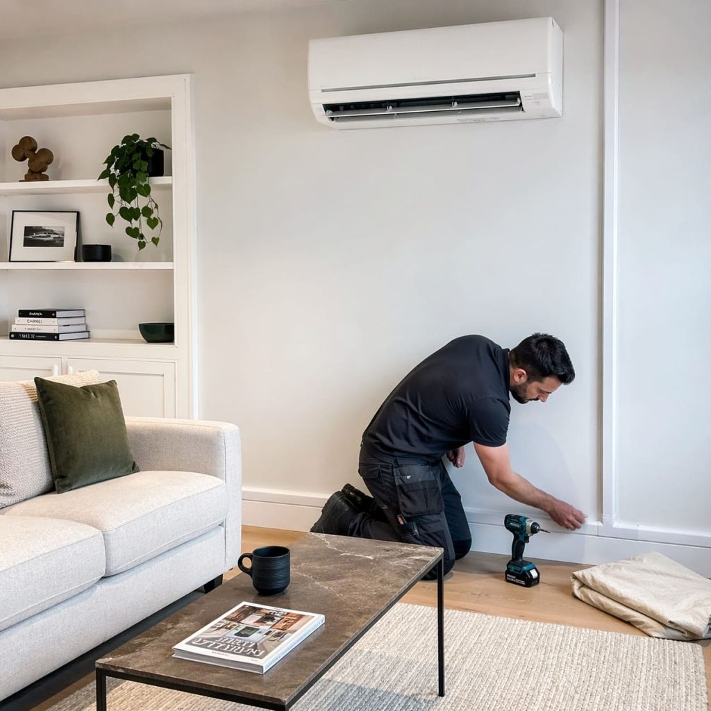 Residential Air Conditioning Finished Indoor Installation - Illustrative Image