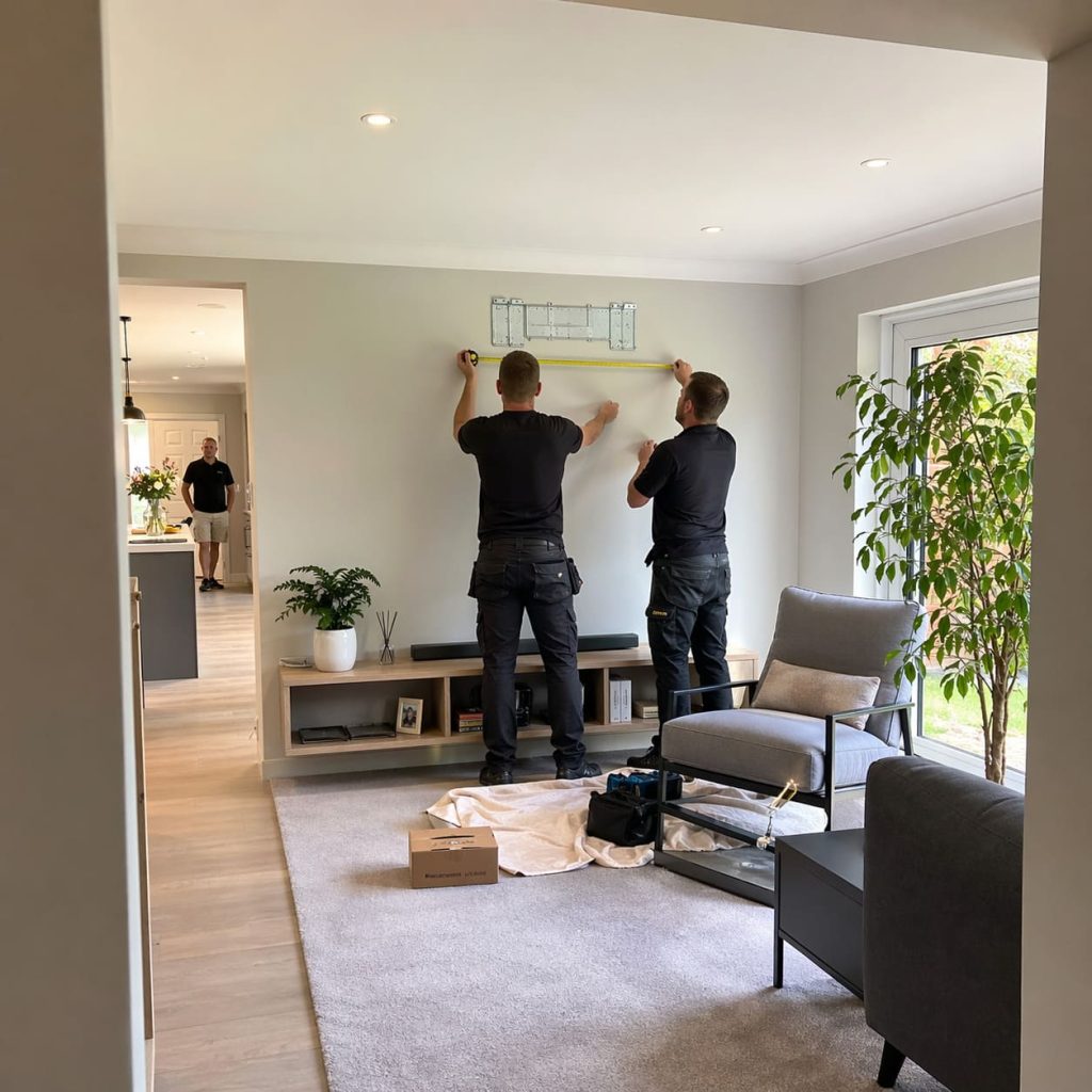 Residential Air Conditioning Installation Wall Preparation - Illustrative Image