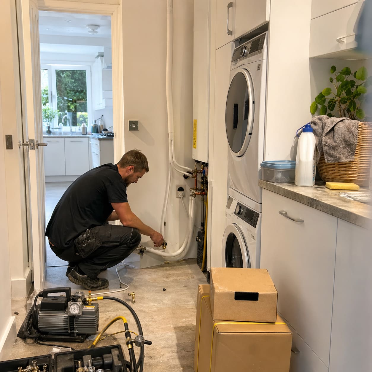 Residential Air Conditioning Pipework Installation – Illustrative Image