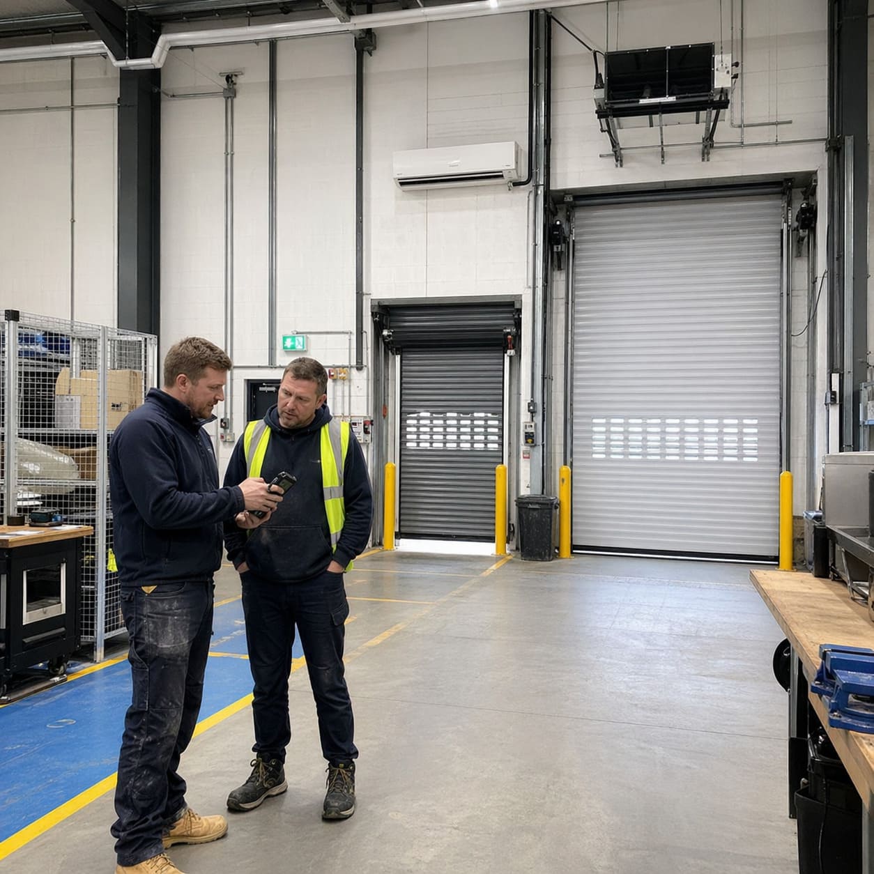 Warehouse Industrial AC Handover in Loading Bay Area – Illustrative Image